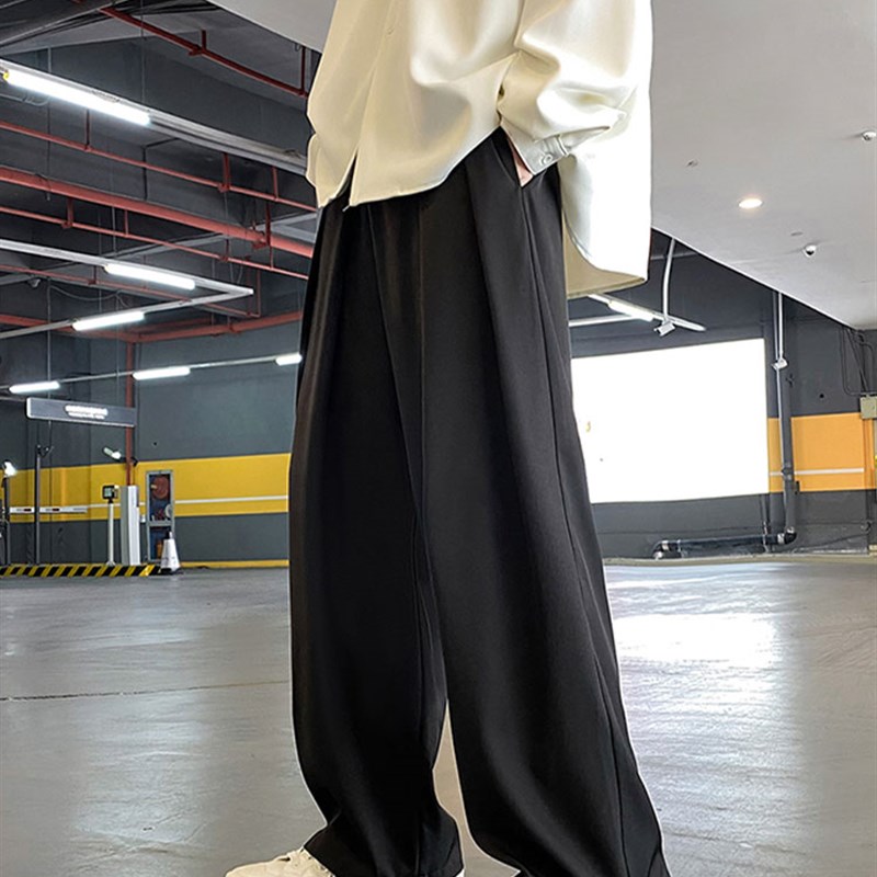 极速LAPPSTER Men Korean Fahions Wide Leg Pants R2022 Mens Bl