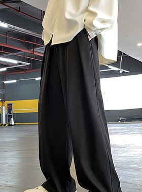 极速LAPPSTER Men Korean Fahions Wide Leg Pants R2022 Mens Bl
