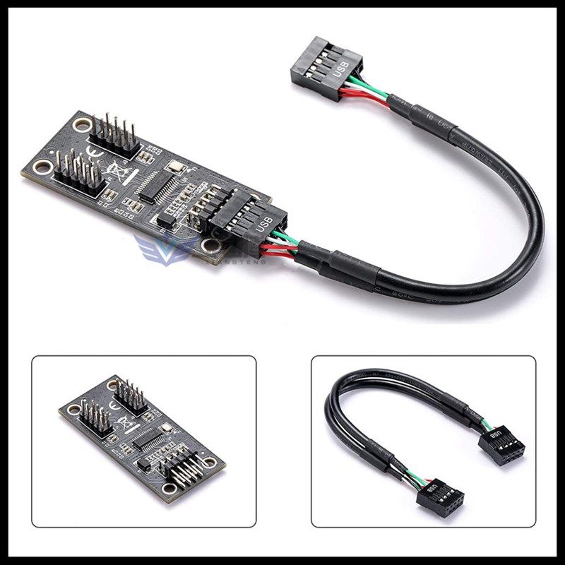 极速包邮主板USB2.0 9针转双9针一分二9GPIN转双9PIN接口扩展HUB,电子元器件市场,连接线/转接线/延长线/数据线,淘宝优惠券,粉丝福利购,淘宝优惠卷