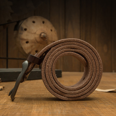 极速Handmade leather beltw cowhide male trouser belt 手工牛