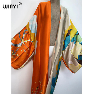 极速Kimonos verano Womren sukienka Print Long Sleeve Cardiga