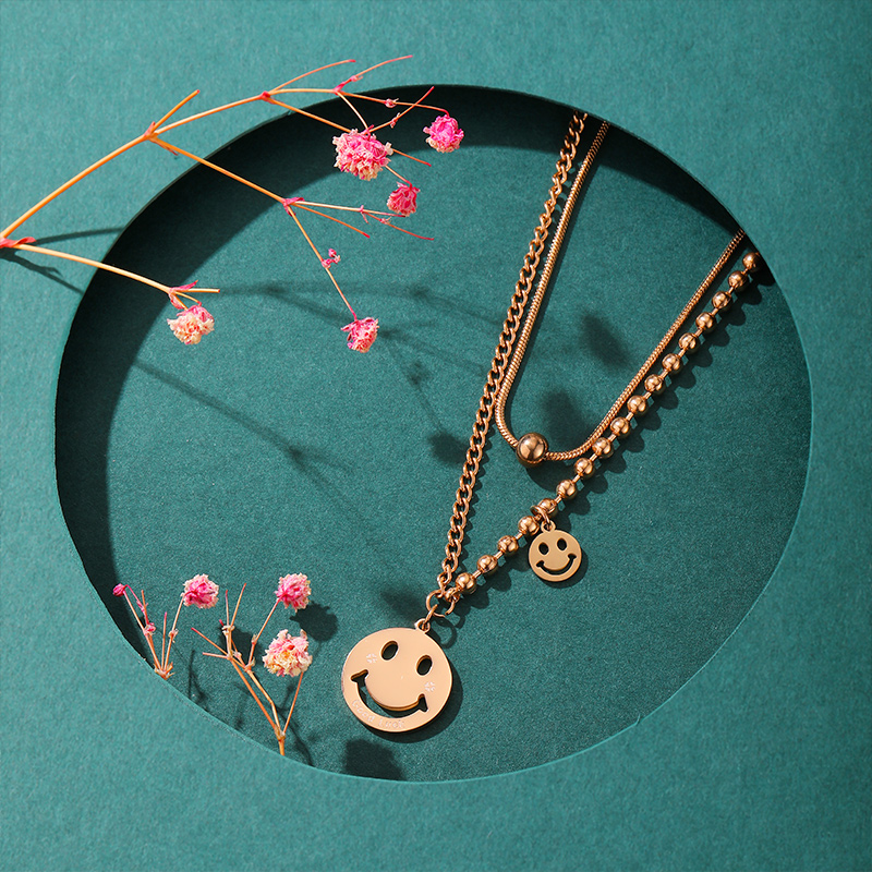 极速笑脸长款2021年新款潮气质B卫衣女ins嘻哈轻奢小众锁骨项链配