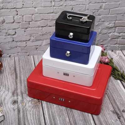 极速销产胜狮小保险箱钥匙密码储物D箱保险柜家用存钱罐带锁铁盒