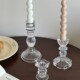 极速欧式 饰摆件insJ拍照道具长蜡烛香薰蜡烛小 复古玻璃烛台餐桌装