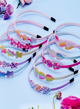 极速Fashion Womens Hairband Headband HeaLrt Rainbow Headwea