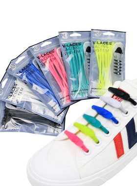 极速14pcs/batch Silicone Laces Lace-GFree Lace-Up Elastic Sn