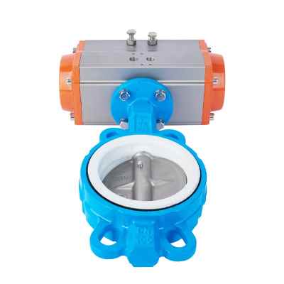 极速气动四氟AT GT对夹式蝶阀Ds671F16Q DN 50 65 80 125 150200