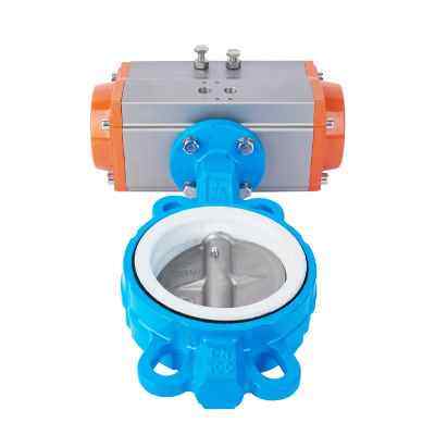 极速气动四氟AT GT对夹式蝶阀Ds671F16Q DN 50 65 80 125 150200