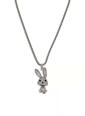 极速网红bins嘻哈毛衣炼个性卫衣链新款兔子配饰长版吊坠钛钢项链