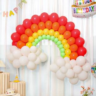 新品彩虹气球儿童男o女孩生日派对幼儿园活动装饰场景布置氛围拍