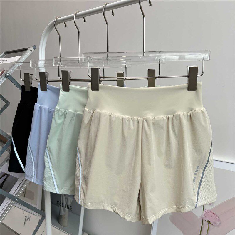 新品外穿运动短裤女夏季薄u款速干高腰瑜伽健身防走光跑步专用三