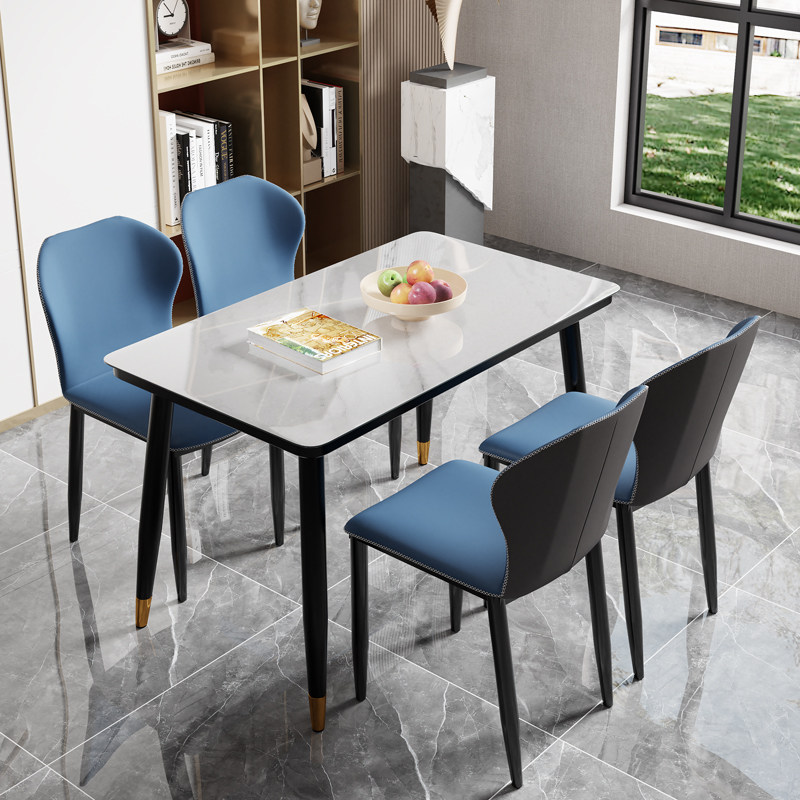 极速餐桌家用小户k型钢化现代简约轻奢吃饭北欧长方形餐桌椅组合