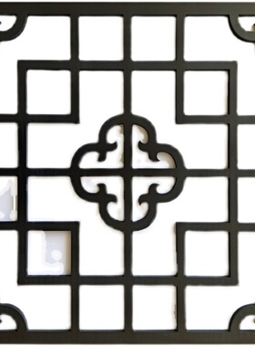 极速中式吊顶镂空花格pPVC通花板仿古窗格进门玄关走廊顶板天花雕