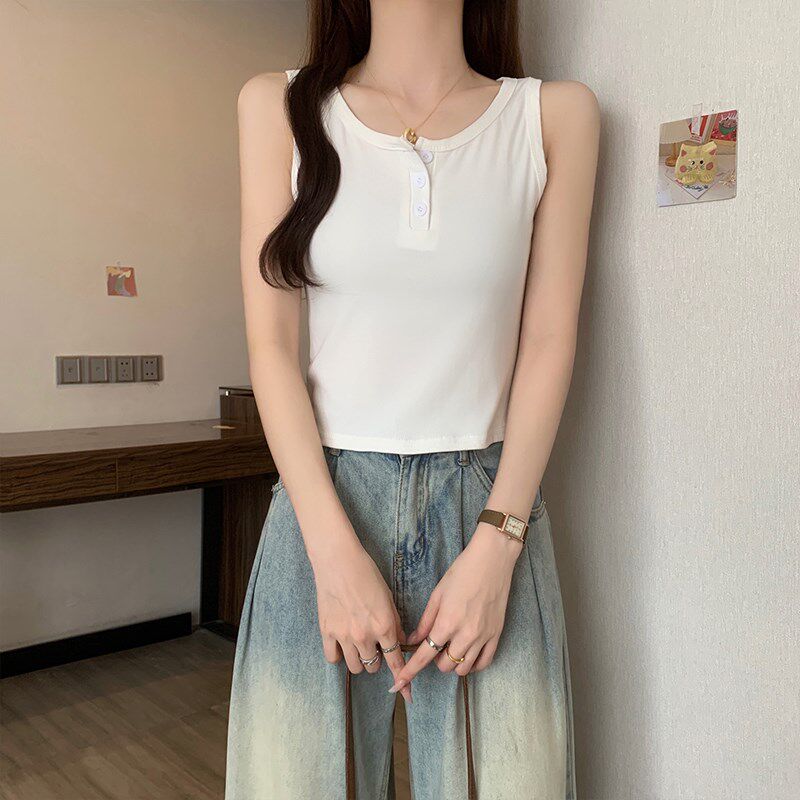 新品内搭吊带背心k2025新款女夏季大码显瘦设计感短款外穿无袖上