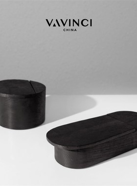 新品新品/侘寂风炭黑实r木收纳盒创意摆件 首饰盒家居客厅桌面装