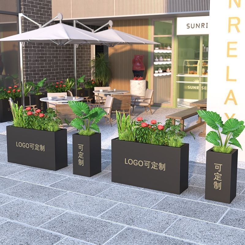 极速新品花箱户外k围栏花架室内隔断方形花F槽奶茶店商业街景观庭