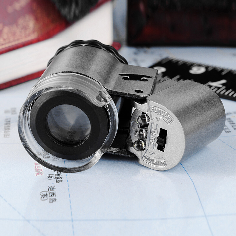 极速加加林  50倍放大镜高倍高清带灯L便携式鸽眼 迷你放大镜