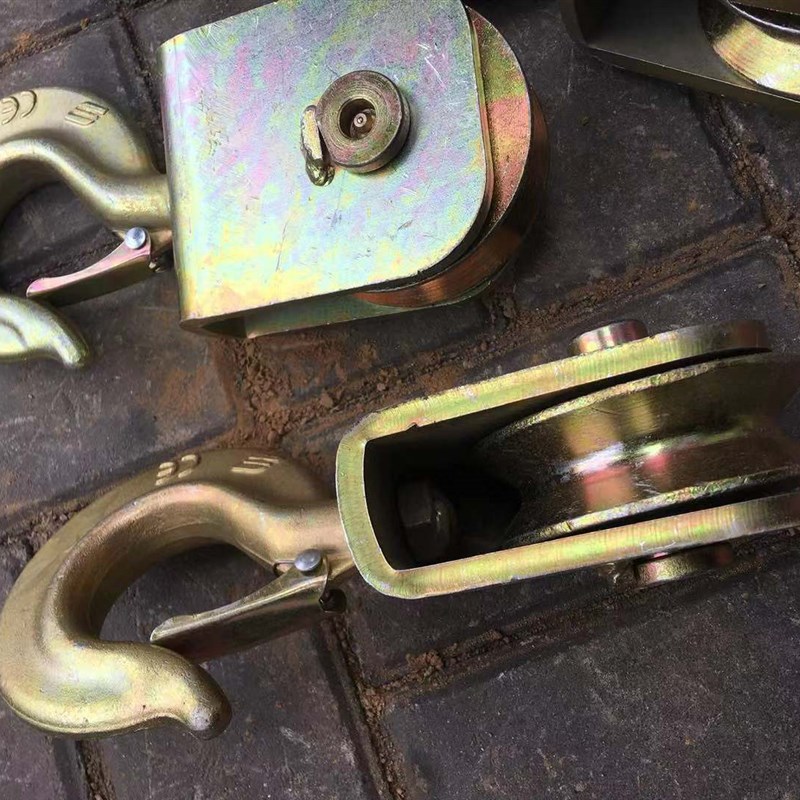 极速新品清障配h件推车万向滑轮清x障车钢丝绳定滑轮带钩子滑轮