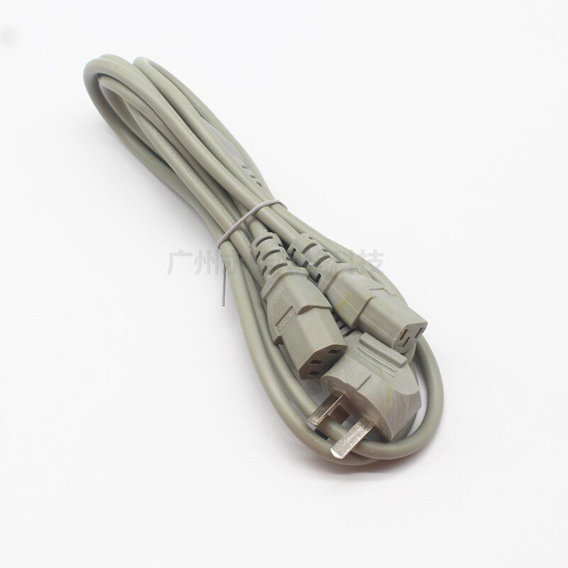 极速广线1.8h米纯铜国标一分二电源线三孔品J字尾电脑主机显示器