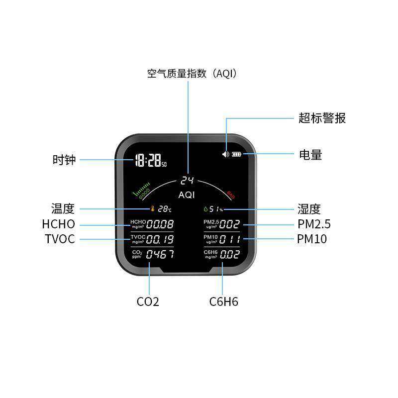 极速新品室内外d空气质量检测仪家y用智能环境PM10甲醛甲烷CO2温