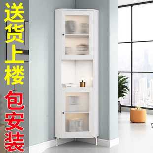 转角柜墙角柜客厅置物架三角柜转角靠墙角实木卧室厨房储物柜家用