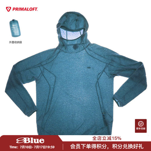 蓝岐Primaloft Active Evolve95克抓绒轻量化户外保暖连帽卫衣男