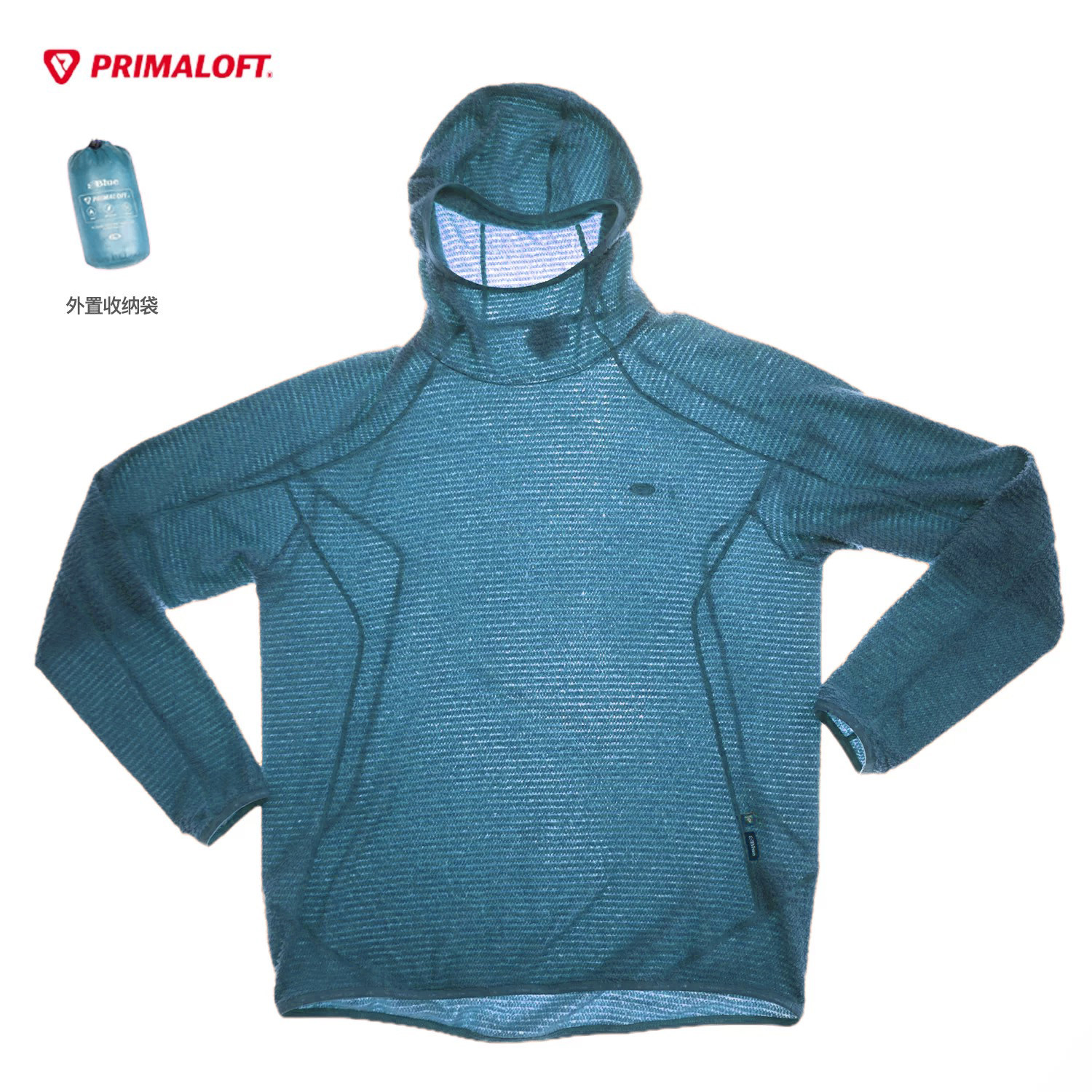 蓝岐Primaloft Active Evolve95克抓绒轻量化户外保暖连帽卫衣男