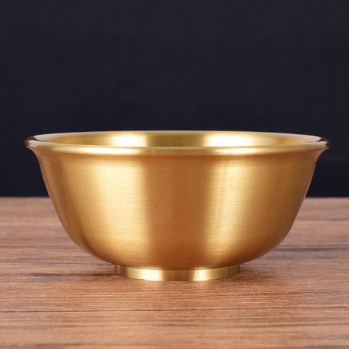 极速有缘佛具铜碗黄铜素面拉丝佛前供F水供斋碗密宗八供碗室内复