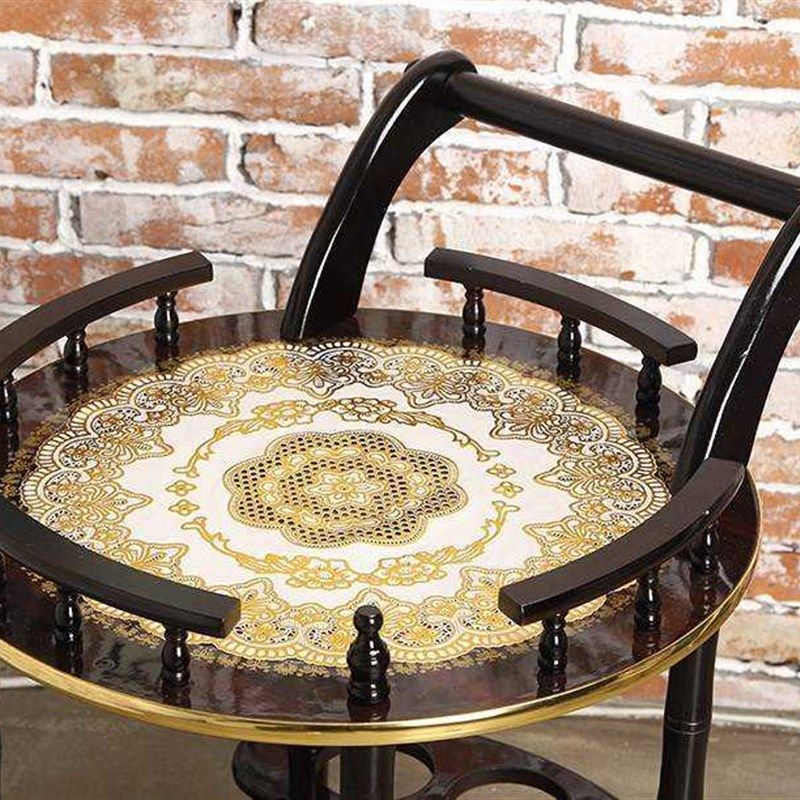 极速欧式木质院小l推车美发工具车纹绣美甲桌子小气泡置物架子移