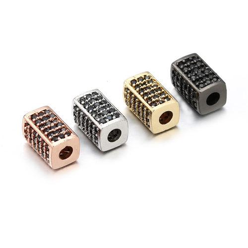 极速Handmade  jewelry with copper iFnlaid zirconium cuboid f