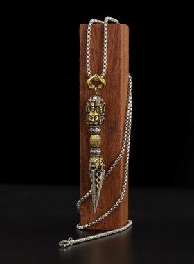 极速尼泊a尔工艺秽迹三面普巴金刚橛吊坠纯铜金刚杵降魔杵挂件法