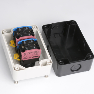 极速带灯按钮开关控l制盒带急停按钮盒自复位220v 自锁24v工业开