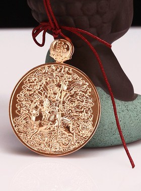 极速格萨尔王S990纯银吊坠藏式民族风情侣款挂件S银镀金格萨王吊