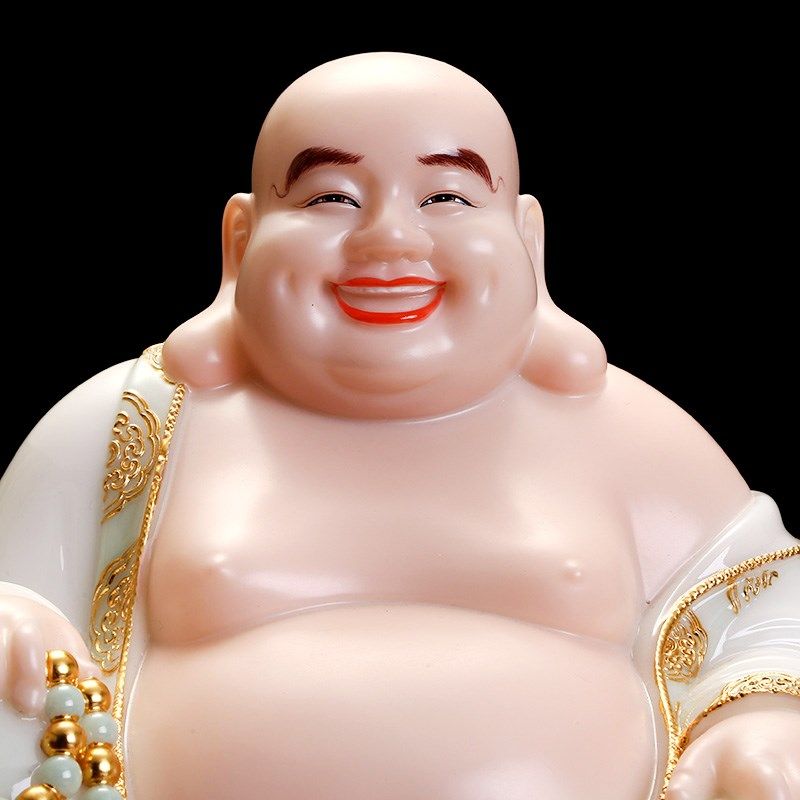 极速汉白玉弥勒佛大肚佛像v笑佛客厅宽体弥勒佛菩萨摆件风水招财