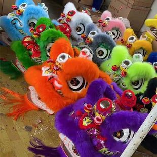 极速成人舞狮全套道具双人山羊毛狮子G头衣服广东佛山南狮传统醒