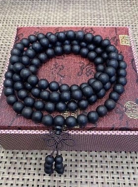 新品越南黑水沉i香108颗佛珠手串念珠土沉香木手链男女款文玩生日