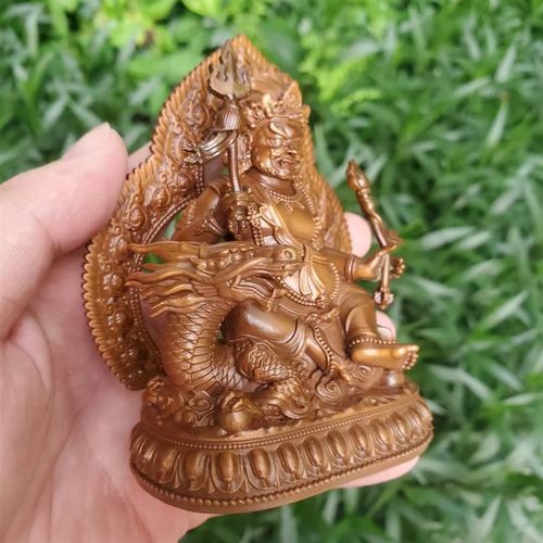 极速尼泊尔工艺藏传白财神w造像随身佛堂护法家居供奉水财神摆件