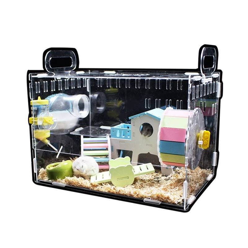 极速仓鼠笼子超大别墅透q明压克力笼子全景金丝熊笼二层平台可外