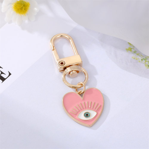 极速1Pcs Rainbow Heart Evil Eye Keychain Key RingT For Frien