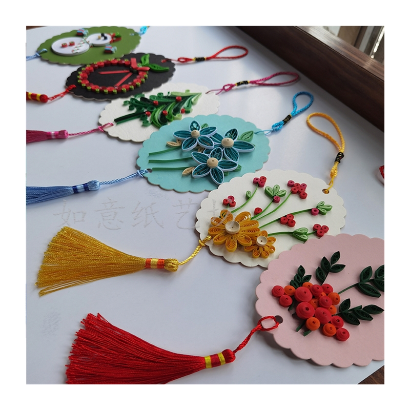 极速厂家学生卷纸画材料包成品挂饰卡片书签手工Qdiy折纸工具套装