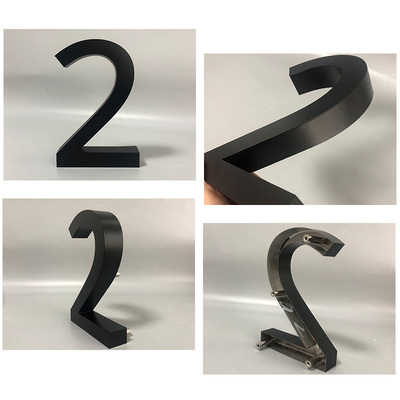 极速black Metal 3D mpodern House Numbers Sign  0-9 ABC Outdo