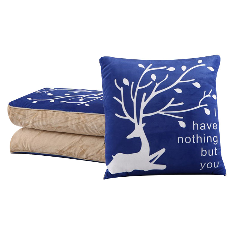 极速抱枕被子两用三合一s粉色珊瑚绒车载加厚双面绒毛毯可拆洗靠