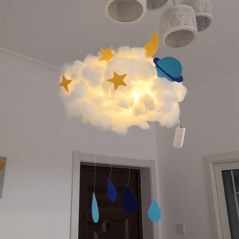 极速insd少女心小夜灯 做个东西棉花云朵灯空中吊饰房间装饰diy材