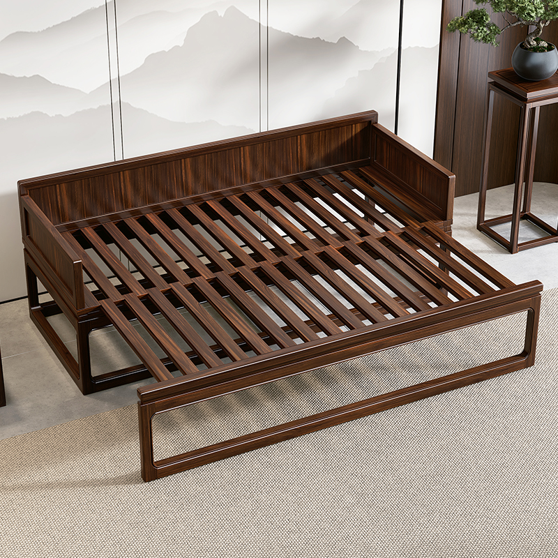 极速罗汉a床新中式乌金木实木客厅沙发床贵妃床卧塌小炕几禅意罗