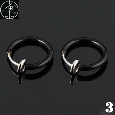 极速Celeb 3 paiir Fake Nose Lips Ring Spring Clip Hoop Earri