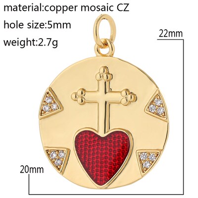 极速Heart Greek Eyme Gold Color Pendant Charms for Diy Earri