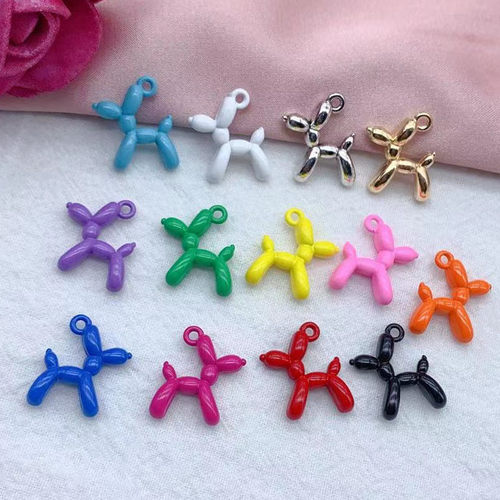 极速10pcs 19*15mm 13corlors 3D Balloon Dog Metal Charms Pend