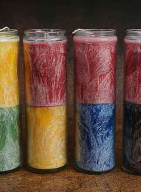 极速七彩照明用香薰氛围红色绿色白色黄色黑色 冰花X蜡玻璃瓶蜡烛