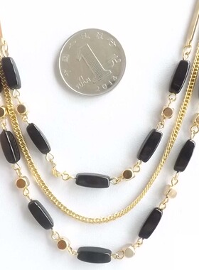 极速小懒猴  古董别致天然石长项链G vintage 1460