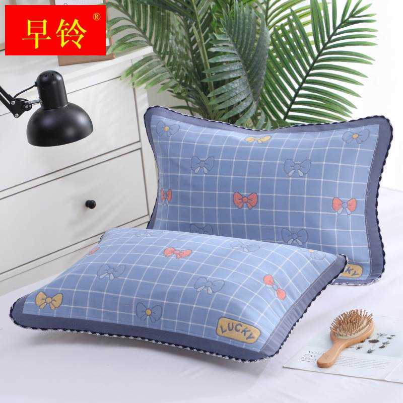 极速枕巾加厚全棉纱布情侣枕头z巾一对装成人加大四季单人枕芯盖